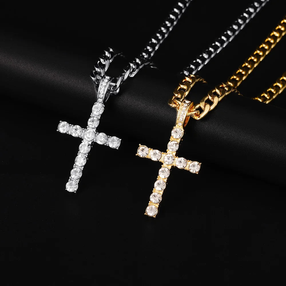 Trendy Cross Pendant Necklace 4mm