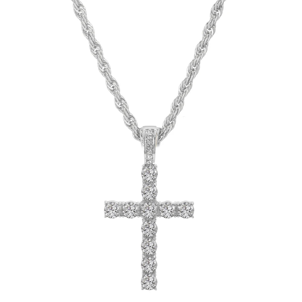 Trendy Cross Pendant Necklace 4mm