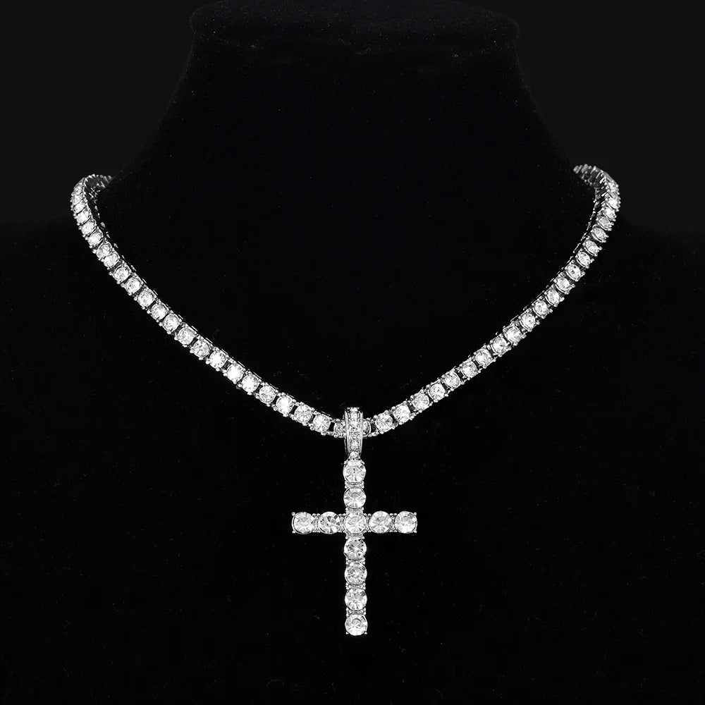 Trendy Cross Pendant Necklace 4mm