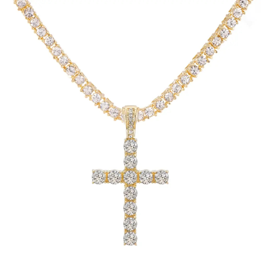 Trendy Cross Pendant Necklace 4mm