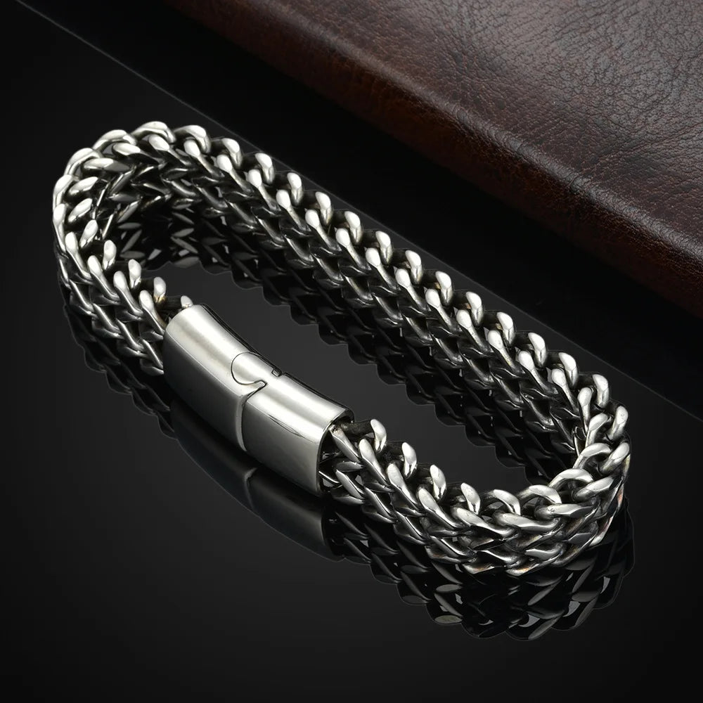 Stainless Steel Braided Double Bracelet