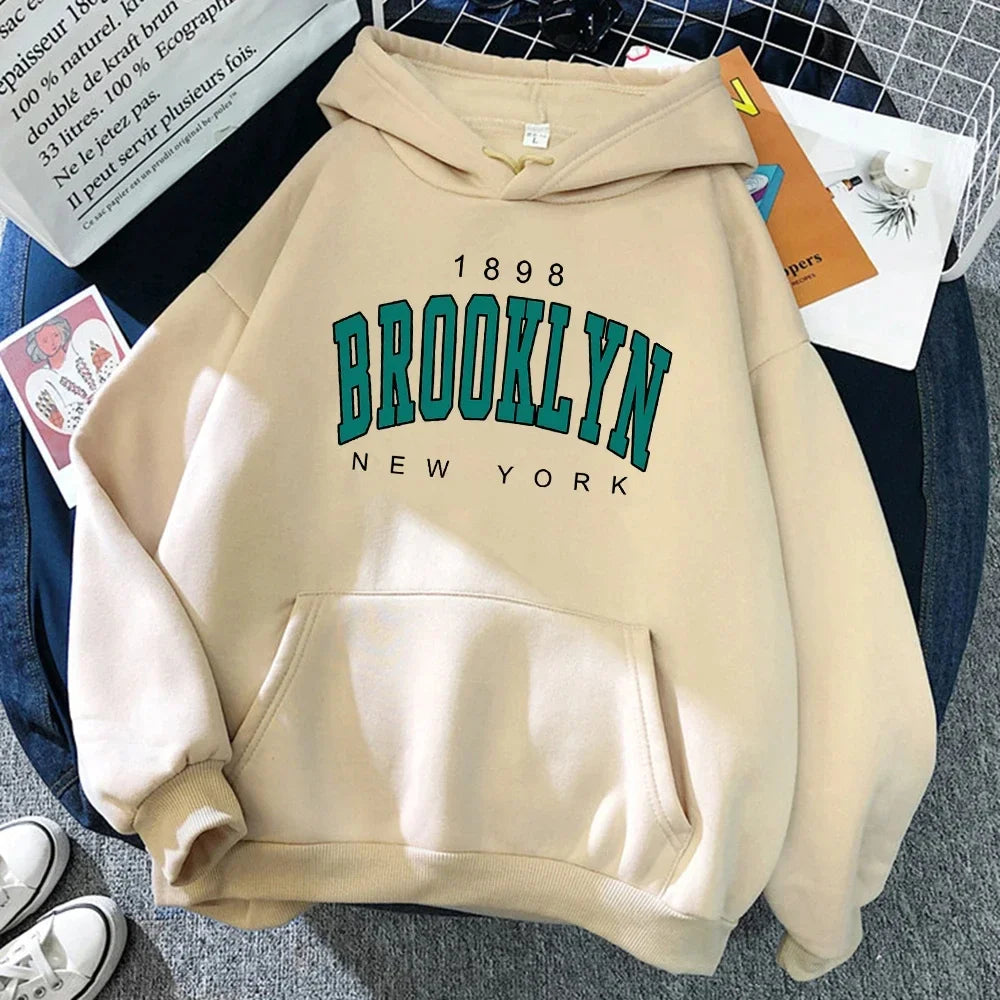 Brooklyn Letter Print Fashion Hoodie