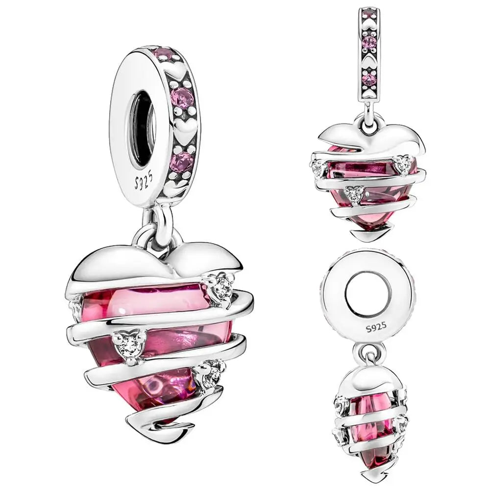 Pink Plata Bracelet Charms