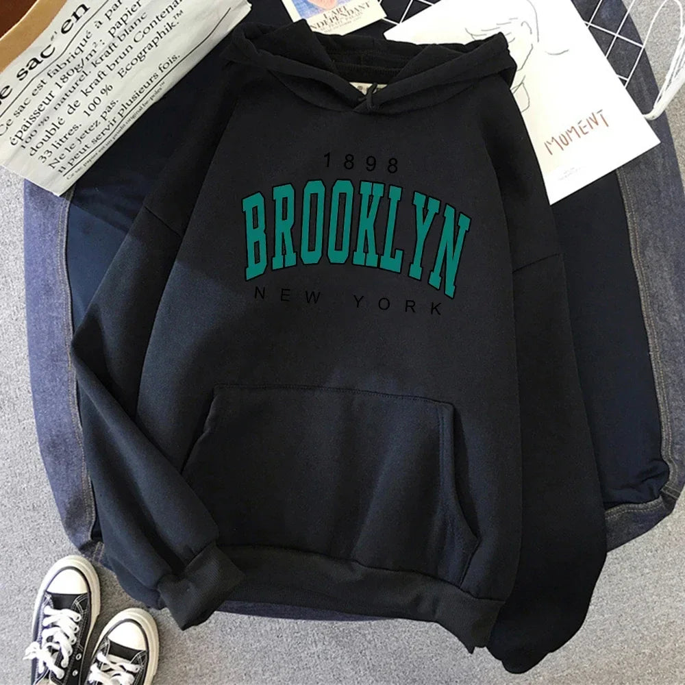 Brooklyn Letter Print Fashion Hoodie