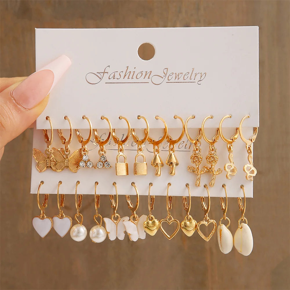 Trendy Heart Pearl Earrings