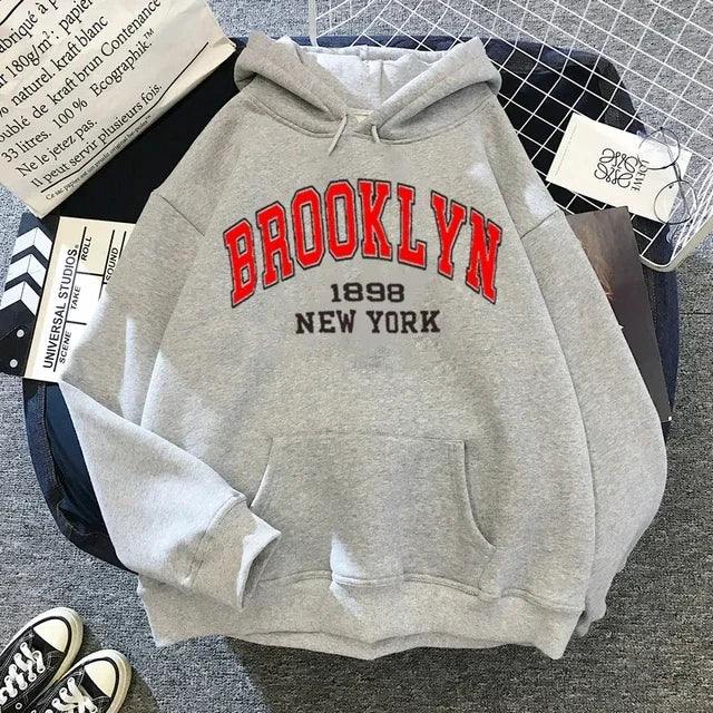 Brooklyn Letter Print Fashion Hoodie