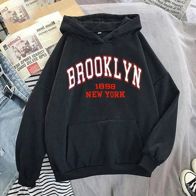 Brooklyn Letter Print Fashion Hoodie