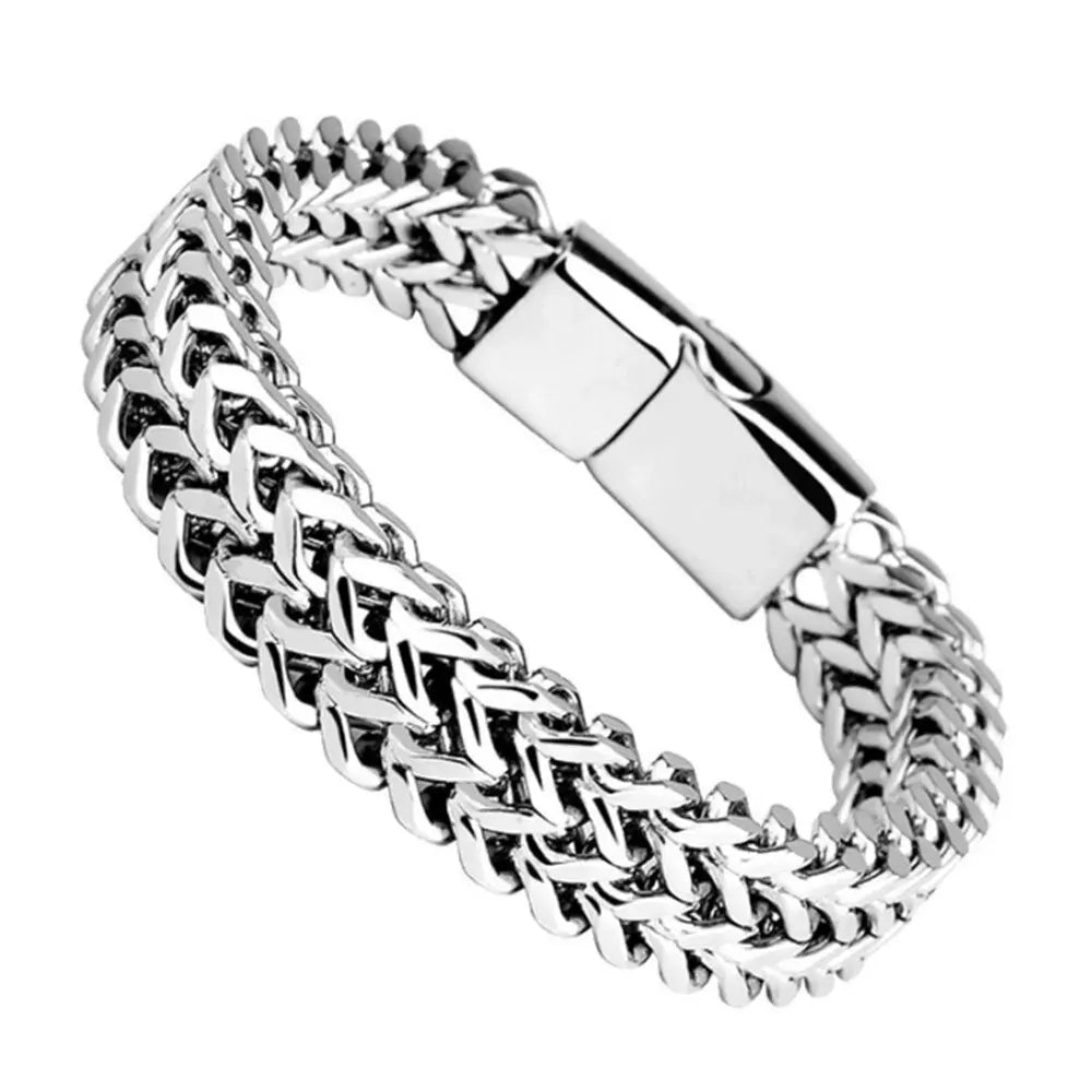 Stainless Steel Braided Double Bracelet