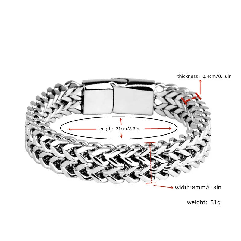 Stainless Steel Braided Double Bracelet