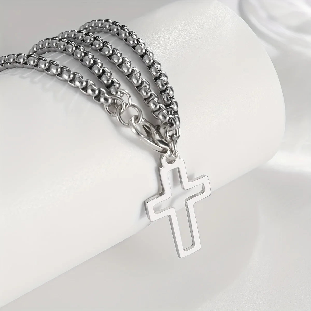 Men's Fashion Double Cross Chain Bracelet