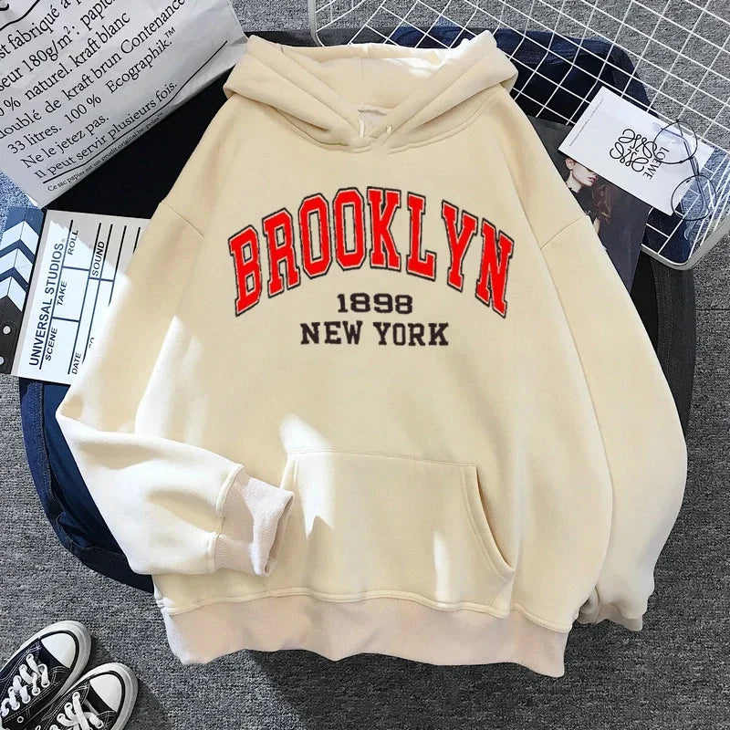 Brooklyn Letter Print Fashion Hoodie