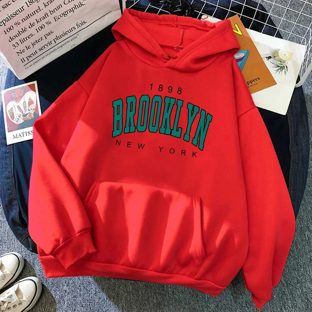 Brooklyn Letter Print Fashion Hoodie