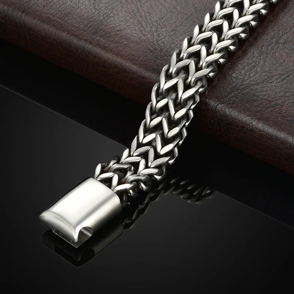 Stainless Steel Braided Double Bracelet