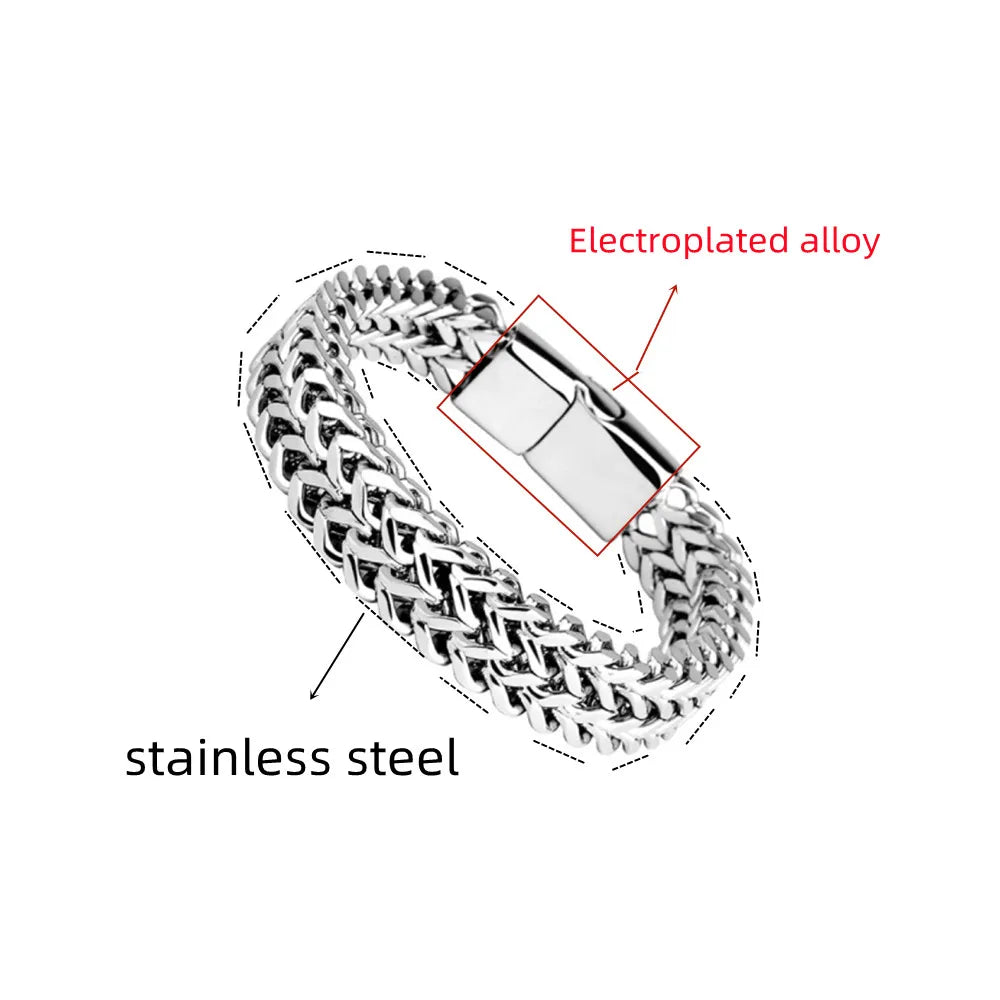 Stainless Steel Braided Double Bracelet