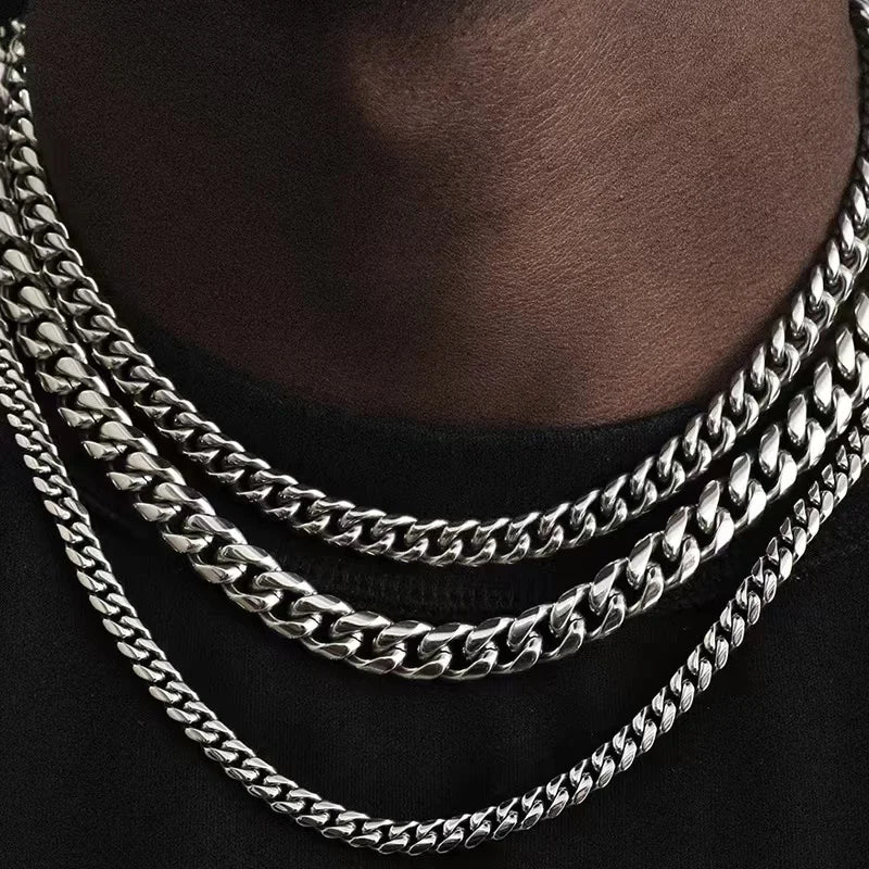 Basic Stainless Steel 3,5,7mm Cuban Necklaces