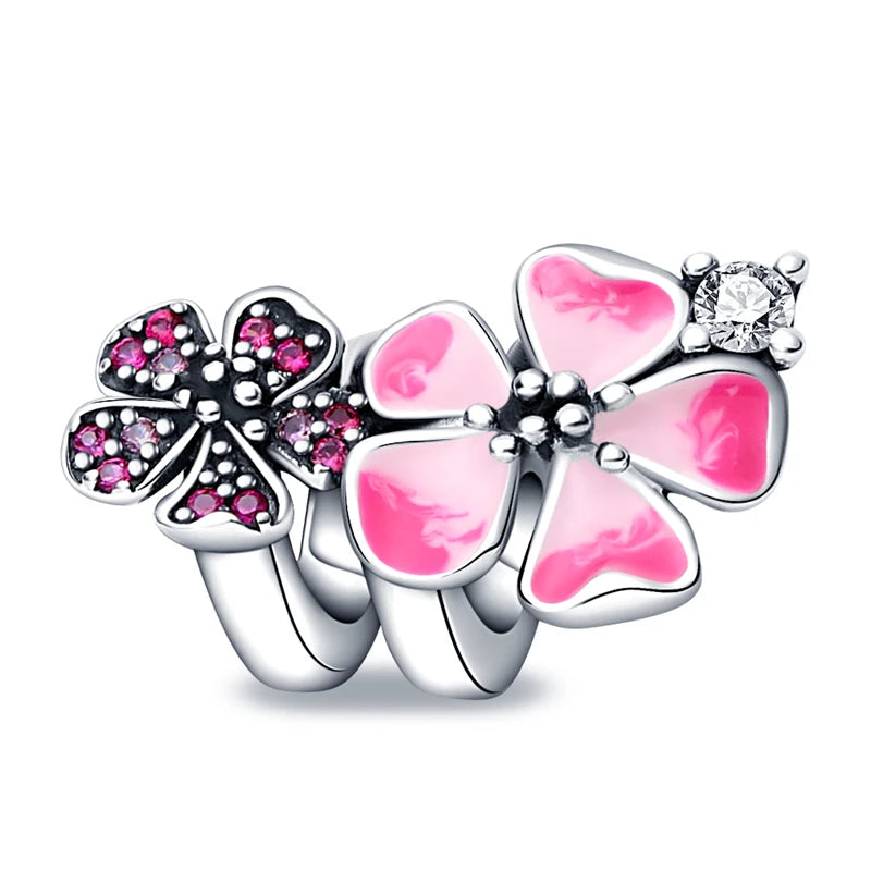 Pink Plata Bracelet Charms