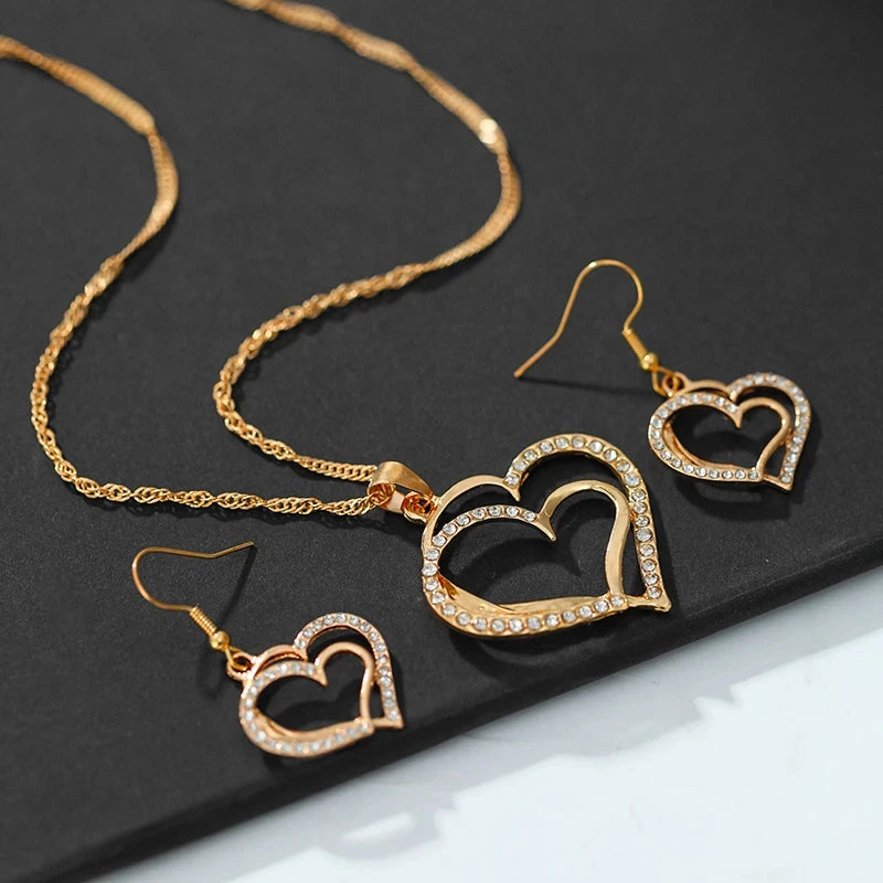 3 Pcs Heart Shaped Jewelry Set